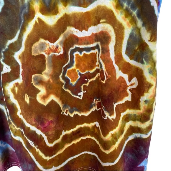 Handmade Geode Tie Dye Tee Tshirt Mens Large Unisex Cotton Short Sleeve T-Shirt - Picture 6 of 13